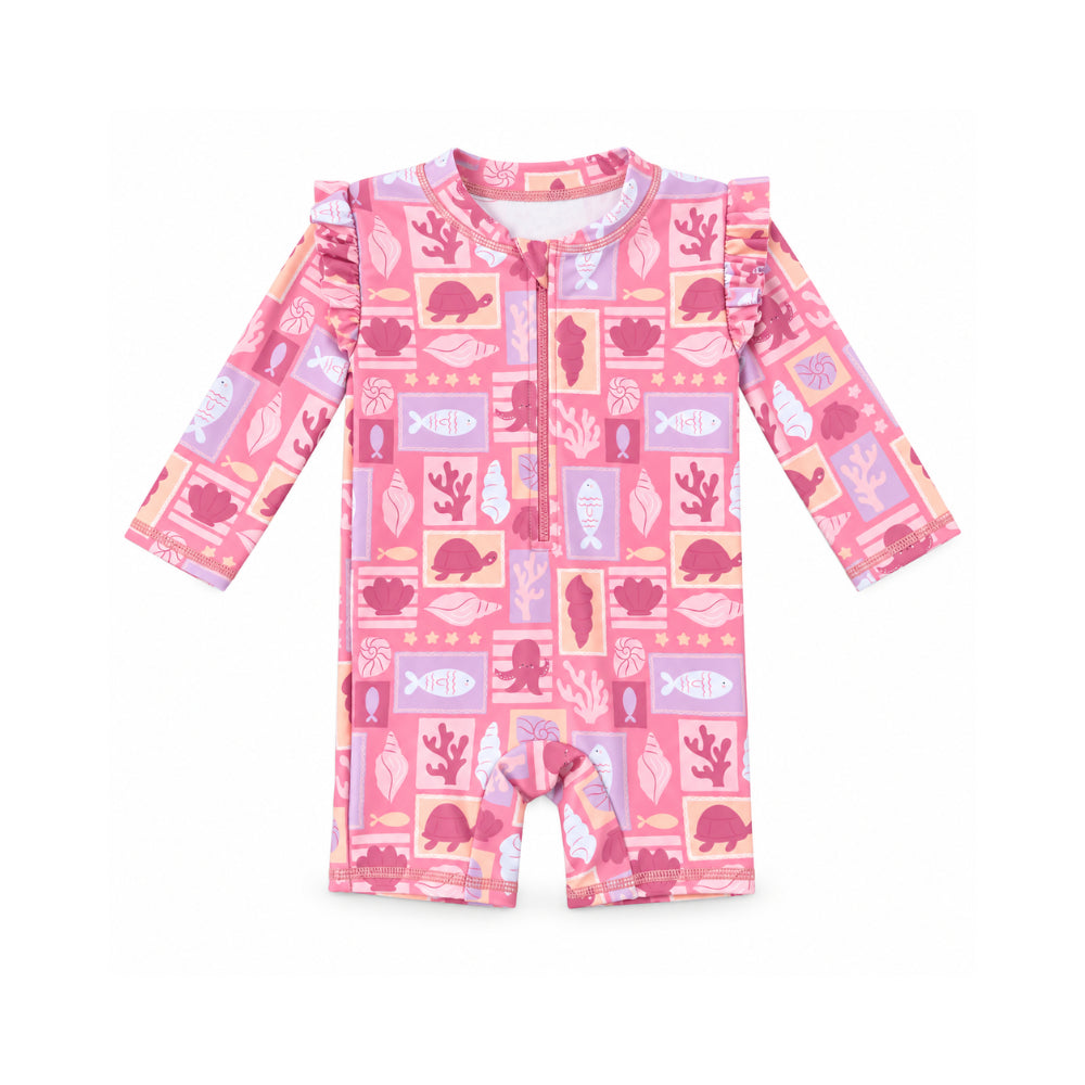 Salty Toes Series Baby Swim Frilled All In One - SUMMER HOLIDAY